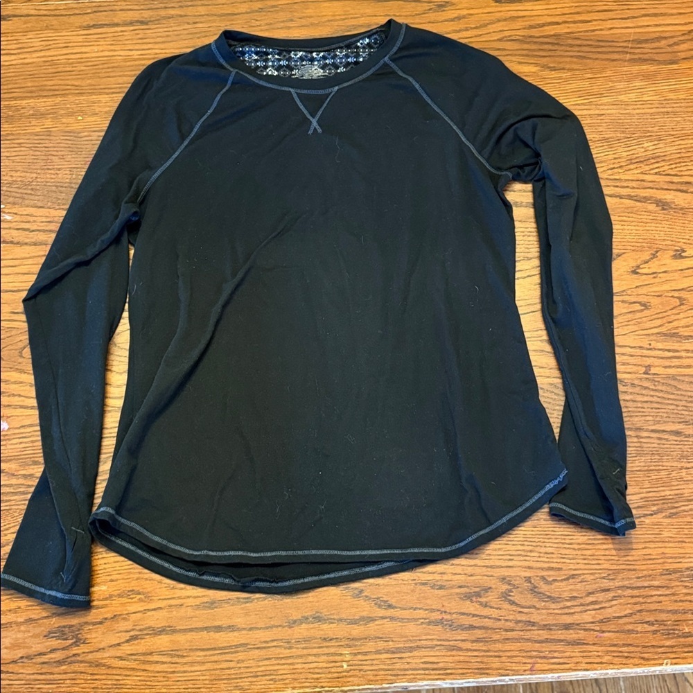 ClimateRight by CuddlDuds Black Long Sleeve Baselayer Top size L